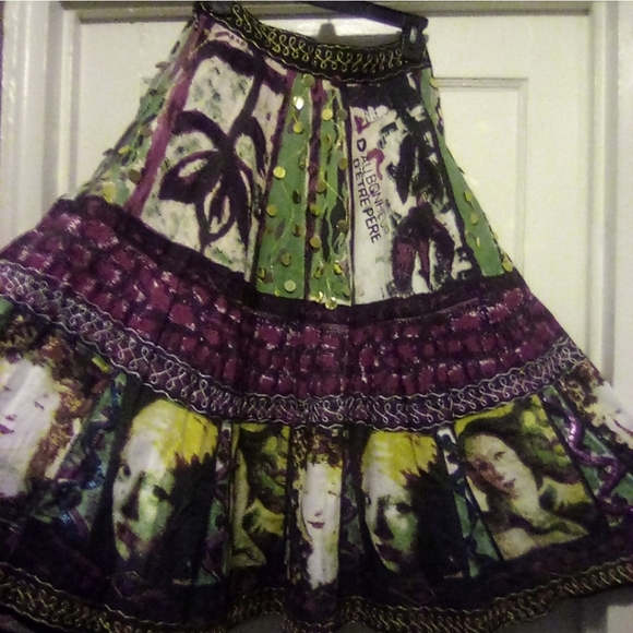 Artisan Skirt Batik Screenprint Museum Italy - Picture 8 of 14